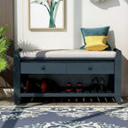Banc de rangement capitonné polyvalent de style moderne avec porte-chaussures et tiroirs