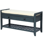 Banc de rangement capitonné polyvalent de style moderne avec porte-chaussures et tiroirs