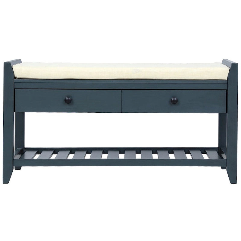 Banc de rangement capitonné polyvalent de style moderne avec porte-chaussures et tiroirs