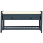 Banc de rangement capitonné polyvalent de style moderne avec porte-chaussures et tiroirs