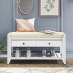 Banc de rangement capitonné polyvalent de style moderne avec porte-chaussures et tiroirs