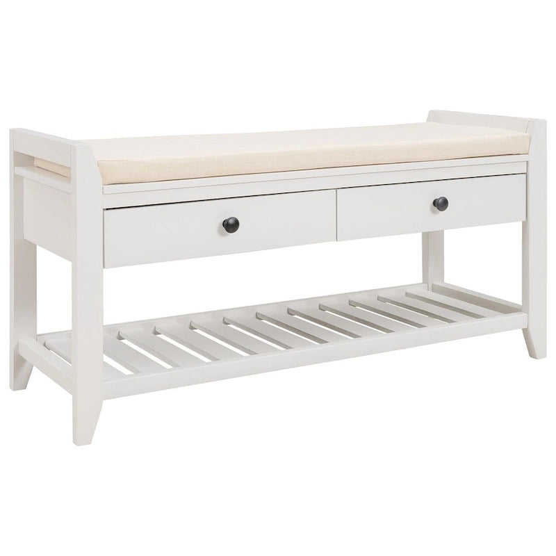 Banc de rangement capitonné polyvalent de style moderne avec porte-chaussures et tiroirs