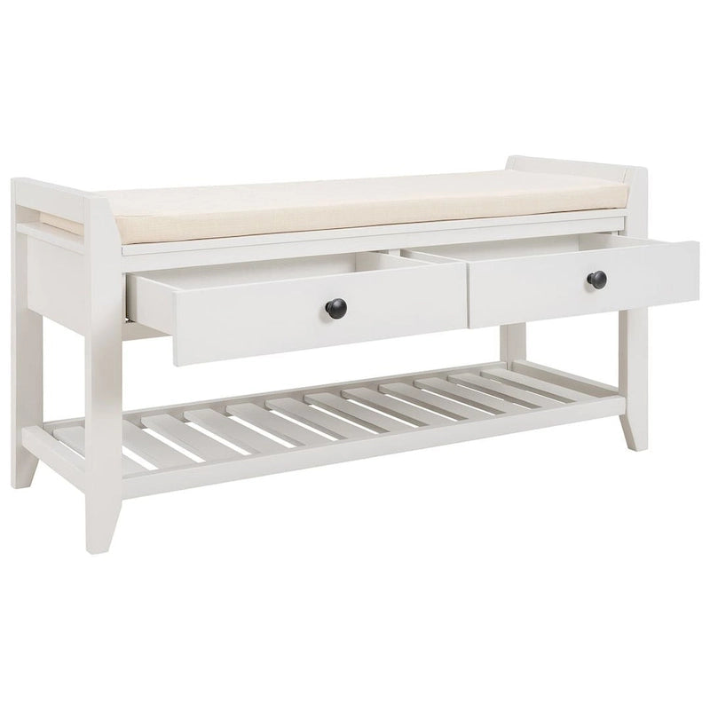 Banc de rangement capitonné polyvalent de style moderne avec porte-chaussures et tiroirs