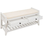 Banc de rangement capitonné polyvalent de style moderne avec porte-chaussures et tiroirs