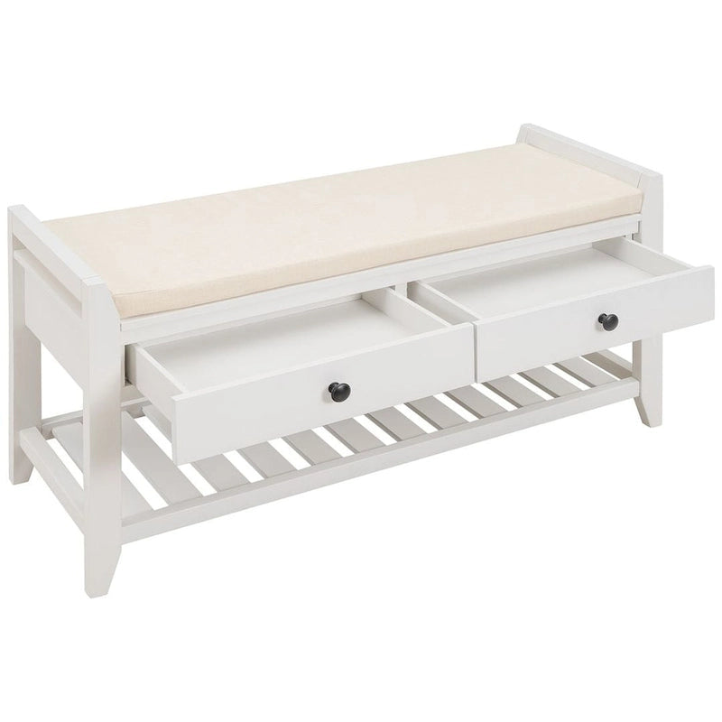 Banc de rangement capitonné polyvalent de style moderne avec porte-chaussures et tiroirs