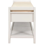 Banc de rangement capitonné polyvalent de style moderne avec porte-chaussures et tiroirs