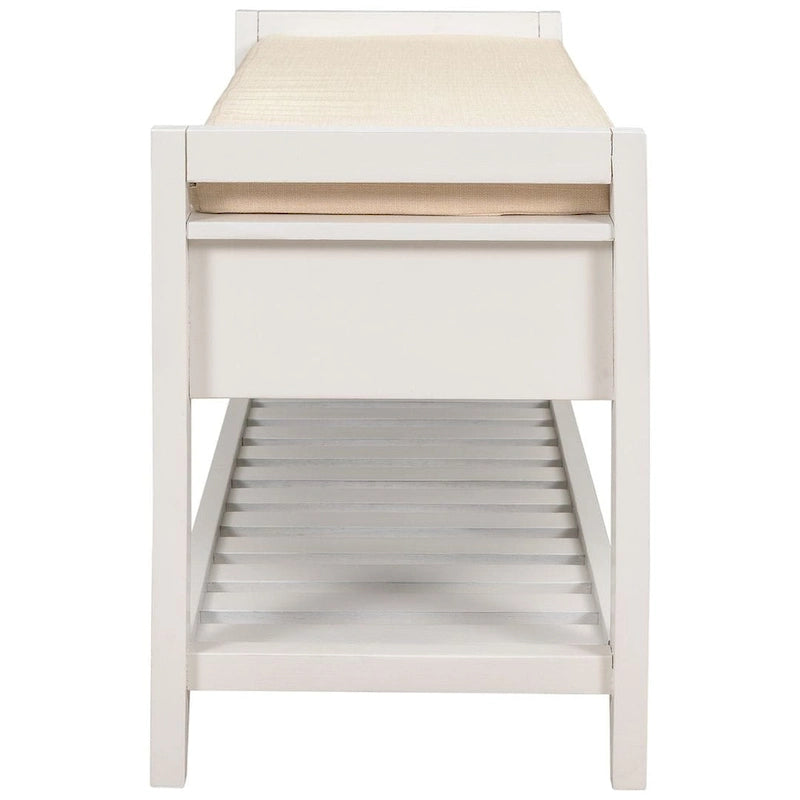 Banc de rangement capitonné polyvalent de style moderne avec porte-chaussures et tiroirs