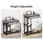 Petite table portable réglable en hauteur, table d'appoint en C avec prise et ports USB