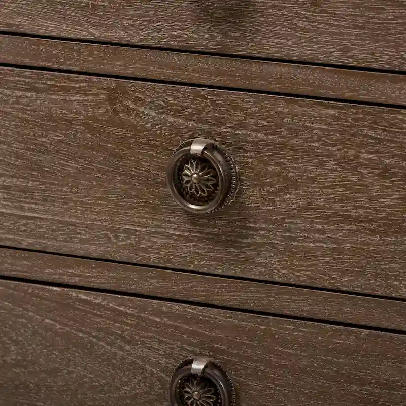 Table de chevet 3 tiroirs en bois rustique par