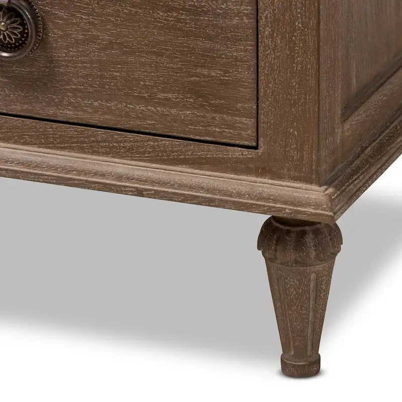 Table de chevet 3 tiroirs en bois rustique par