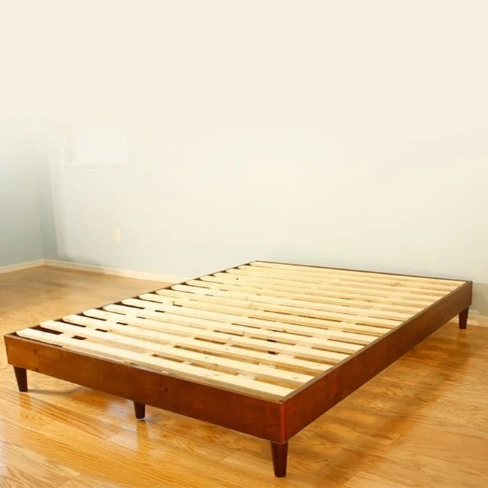 Cadre de lit plateforme en bois naturel pour matelas en latex ou en mousse à mémoire de forme