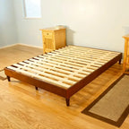 Cadre de lit plateforme en bois naturel pour matelas en latex ou en mousse à mémoire de forme