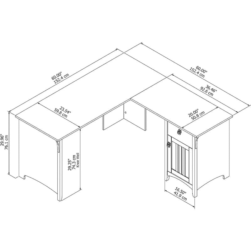 Bureau de rangement en L