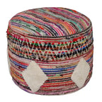 Pouf ottoman multicolore motif losanges