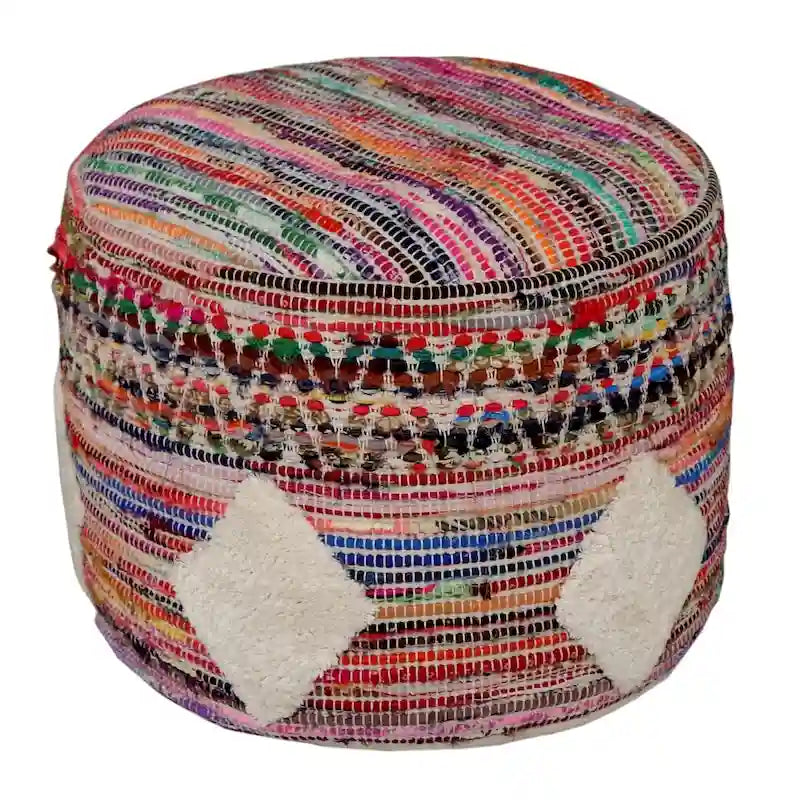 Pouf ottoman multicolore motif losanges