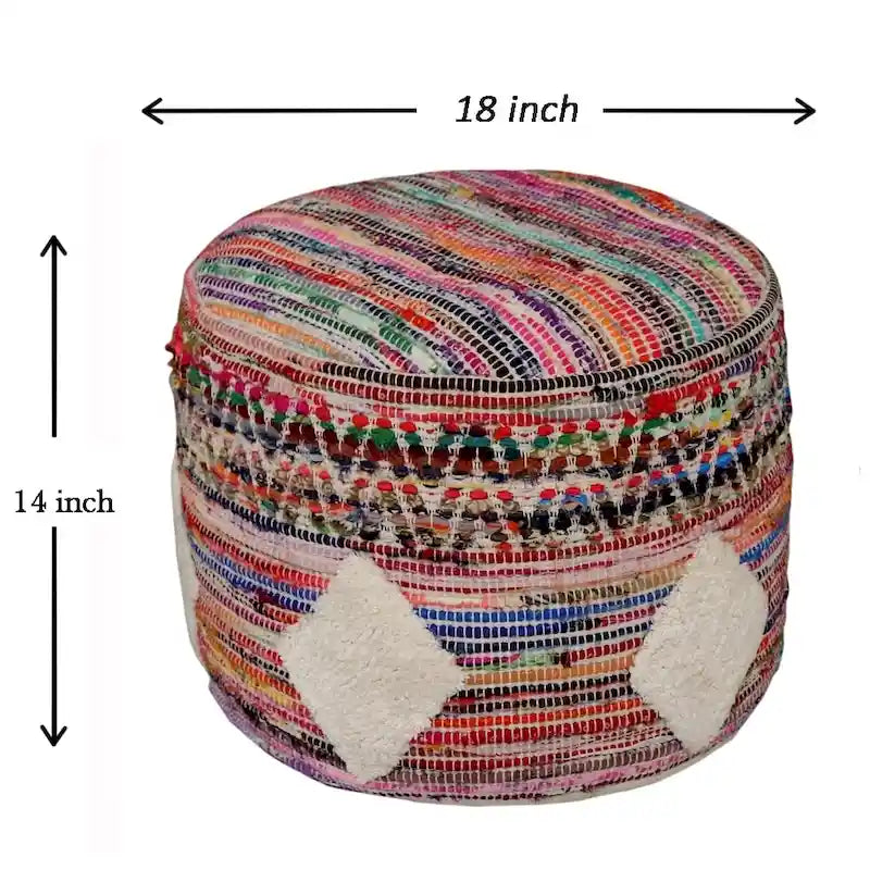 Pouf ottoman multicolore motif losanges