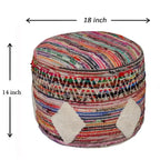 Pouf ottoman multicolore motif losanges