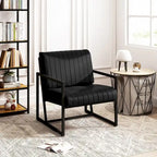 Fauteuil d'appoint en similicuir avec dossier rembourré épais