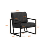 Fauteuil d'appoint en similicuir avec dossier rembourré épais