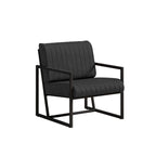 Fauteuil d'appoint en similicuir avec dossier rembourré épais