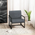 Fauteuil d'appoint en similicuir avec dossier rembourré épais