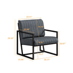 Fauteuil d'appoint en similicuir avec dossier rembourré épais