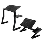 Table d'ordinateur portable pliable et réglable pour lit ou canapé avec ventilateur et tapis de souris