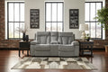 Mitchiner Reclining Loveseat with Console Fog
