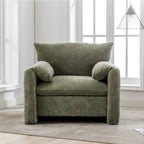 Fauteuil surdimensionné en chenille de style moderne de 38,6 po de large