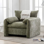 Fauteuil surdimensionné en chenille de style moderne de 38,6 po de large