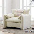Fauteuil surdimensionné en chenille de style moderne de 38,6 po de large