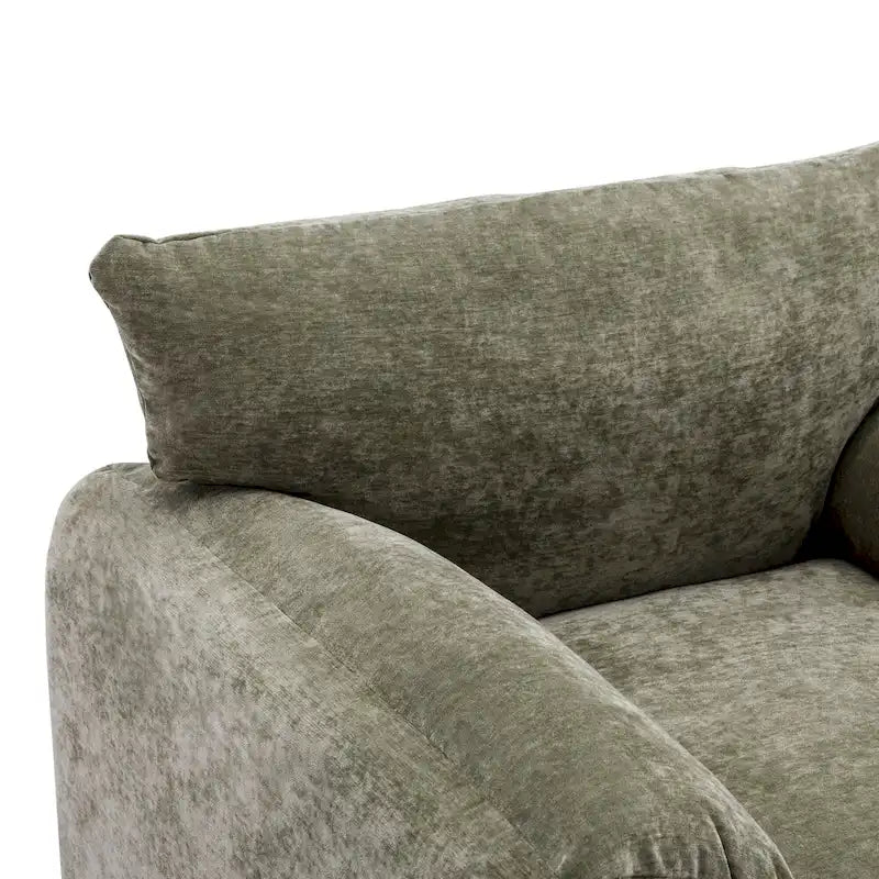 Fauteuil surdimensionné en chenille de style moderne de 38,6 po de large