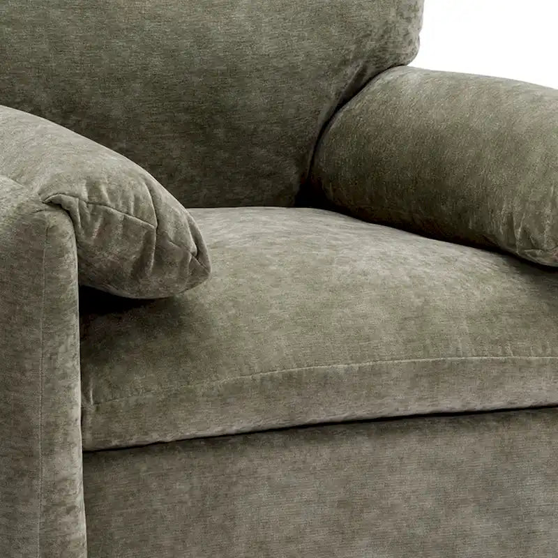 Fauteuil surdimensionné en chenille de style moderne de 38,6 po de large