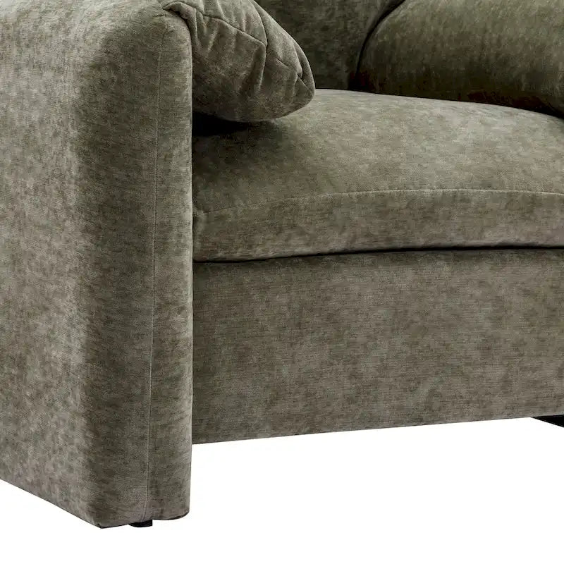 Fauteuil surdimensionné en chenille de style moderne de 38,6 po de large