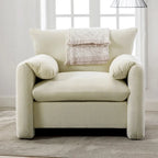 Fauteuil surdimensionné en chenille de style moderne de 38,6 po de large