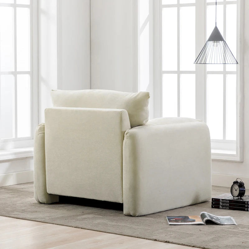 Fauteuil surdimensionné en chenille de style moderne de 38,6 po de large