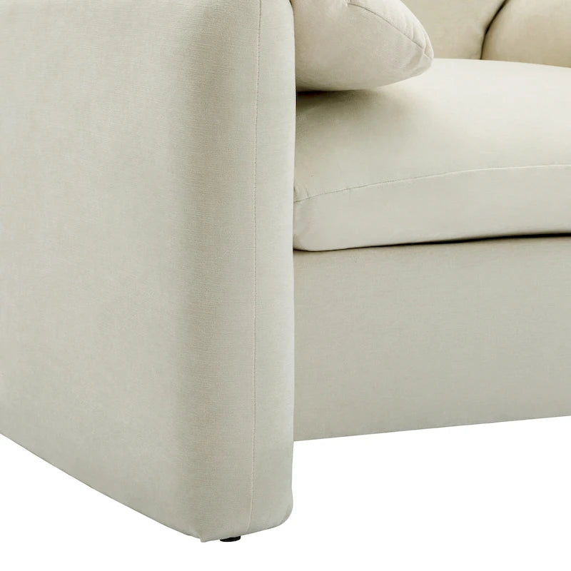 Fauteuil surdimensionné en chenille de style moderne de 38,6 po de large