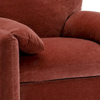 Fauteuil surdimensionné en chenille de style moderne de 38,6 po de large