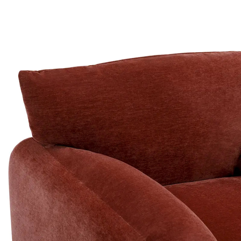 Fauteuil surdimensionné en chenille de style moderne de 38,6 po de large