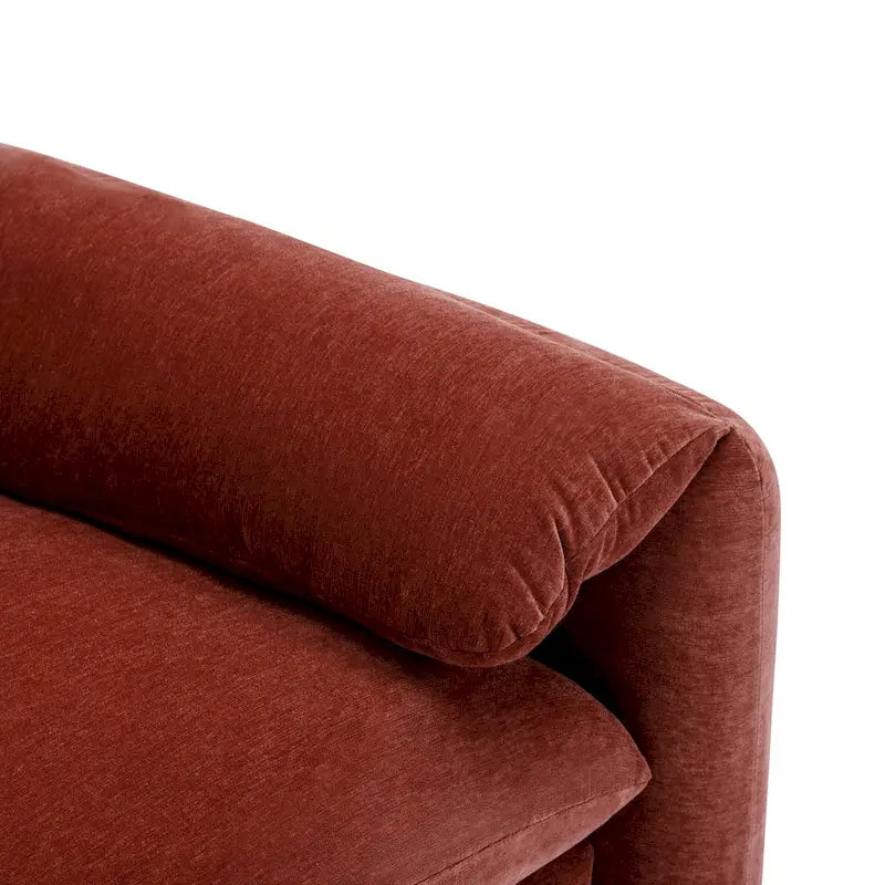 Fauteuil surdimensionné en chenille de style moderne de 38,6 po de large