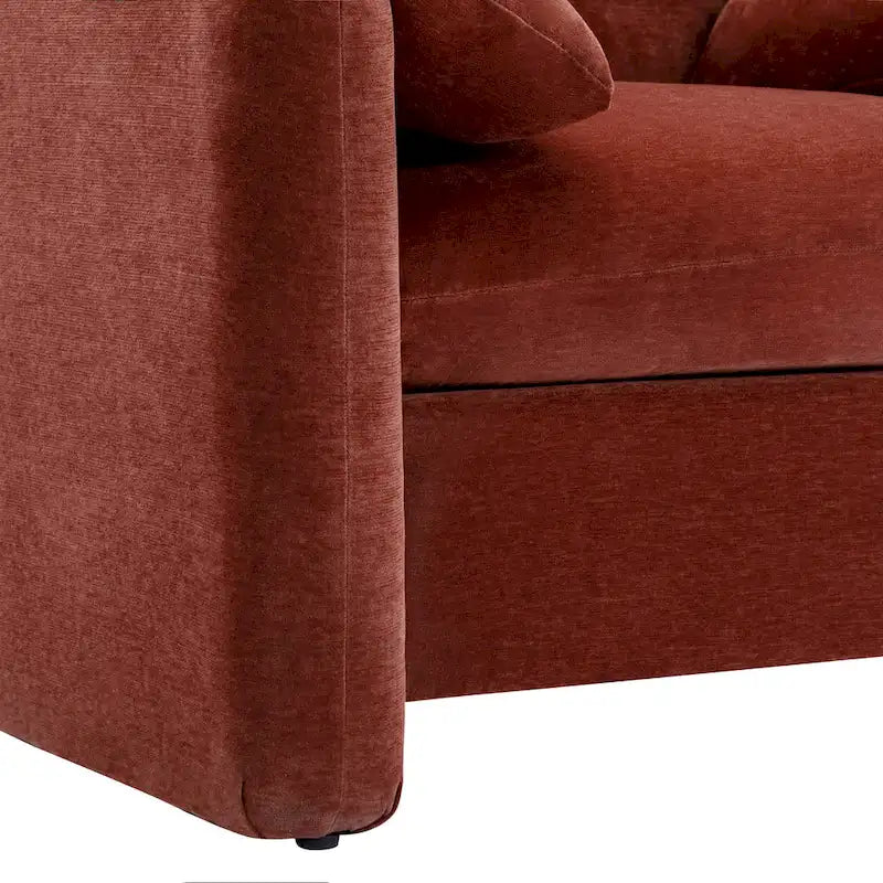Fauteuil surdimensionné en chenille de style moderne de 38,6 po de large