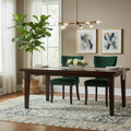 Velvet Armless Nail Head Wooden Dining Chairs 37 Green and Brown 2Ct