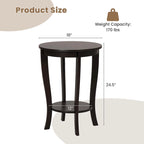 2 tables d'appoint rondes à 2 niveaux 18 pouces compactes pour canapé ou chevet - Voir détails