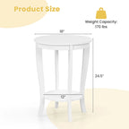 2 tables d'appoint rondes à 2 niveaux 18 pouces compactes pour canapé ou chevet - Voir détails
