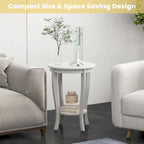 2 tables d'appoint rondes à 2 niveaux 18 pouces compactes pour canapé ou chevet - Voir détails