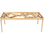 SAFAVIEH Julianne Antique Gold Leaf Coffee Table - 48 x 24 x 17.8 - 48Wx24Dx18H