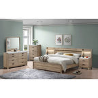 Daemon 6 Piece Light Brown Panel Bedroom Set