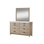 Ensemble de chambre à coucher 6 pièces en panneau marron clair