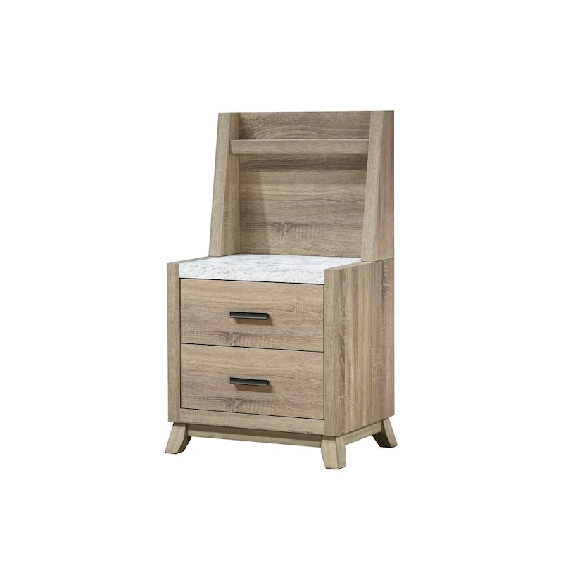 Ensemble de chambre à coucher 6 pièces en panneau marron clair