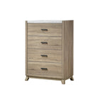 Ensemble de chambre à coucher 6 pièces en panneau marron clair